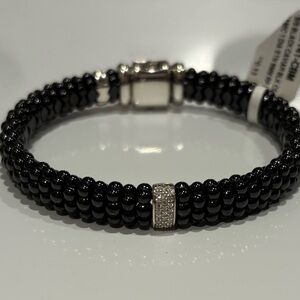 LAGOS Black and Silver Beaded Bracelet